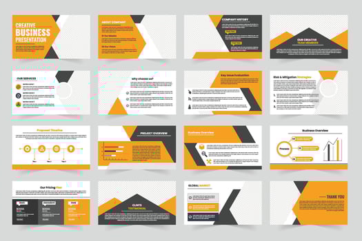 Creative business presentation slides overview vector