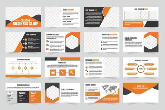 Business slide template with modern design vector