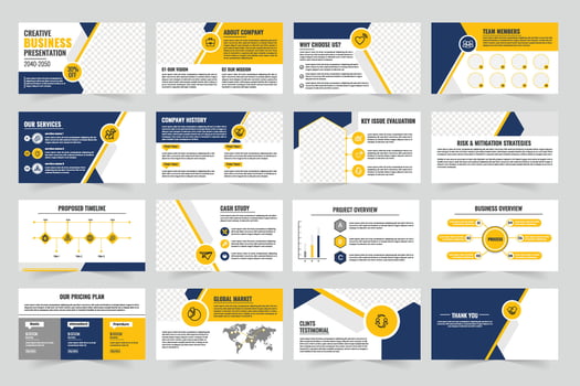 Creative business presentation slides layout vector
