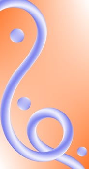 Gradient abstract Orange background with Ribbon and circles blue Gradient Vertical Design vector