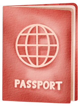 Red Passport Watercolor Travel Icon png