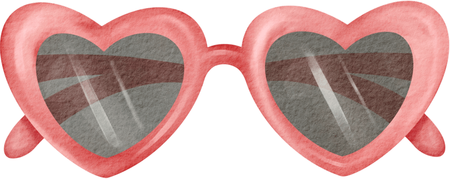 Heart Sunglasses Watercolor Fashion Icon png