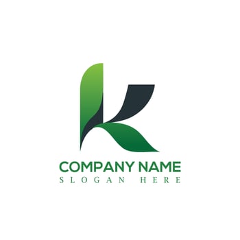 green K letter natural logo design vector