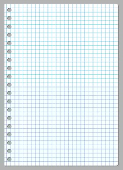 Page of squared white paper from a spiral notebook illustration vector