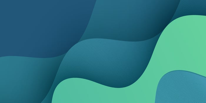 Abstract green colorful wave papercut background. Simple wave fluid shape pattern with lines. vector