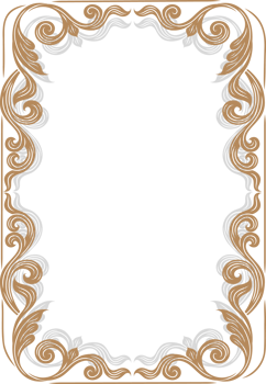 Vintage Decorative Frame, Ornate border hand drawn png