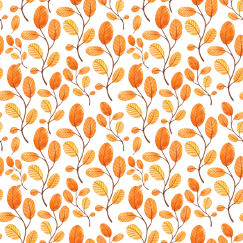 Seamless pattern with autumn leaves. October harvest. Thanksgiving and Halloween. Watercolor illustration for fabrics, textures, wallpapers, posters, cards. png