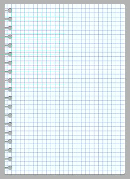 Page of torn squared white paper from a spiral notebook illustration vector