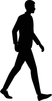 Silhouette of a Man Walking Confidently Forward vector