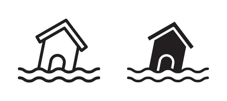 Flood icon in black modern and lines and solid vector