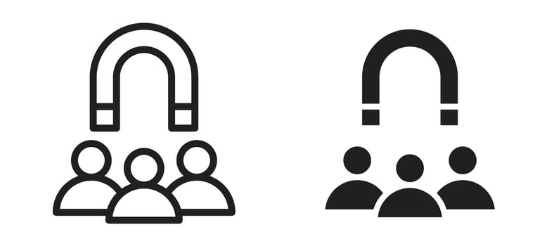 User engagement icon in black modern and lines and solid vector
