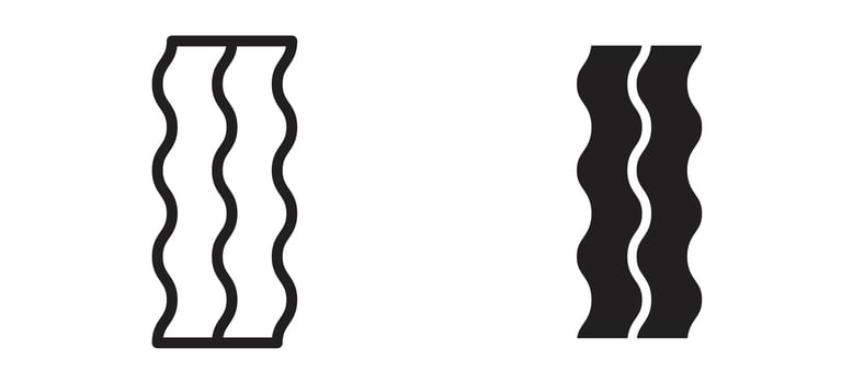 Bacon icon in black modern and lines and solid vector