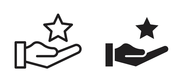 Loyalty program icon in black modern and lines and solid vector