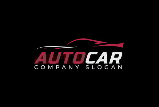 Auto Car Logo Design. Minimal Car Icon In Geometric Style For Mechanic Or Rental Business. vector