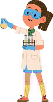 Scientist Holding Test Tubes vector