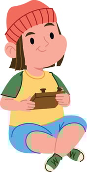 Boy Playing Game vector