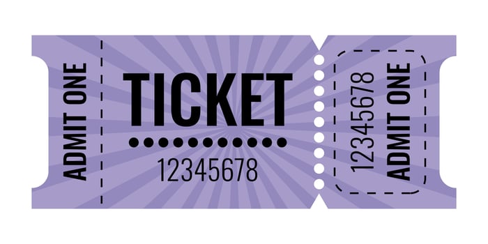 Minimal ticket template with dotted elements vector