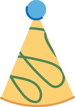 Party Hat with Swirling Lines vector