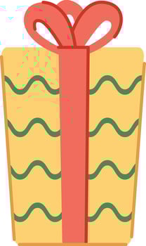 Gift Box with Ribbon Sign vector