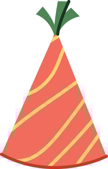Party Hat with Stripes vector