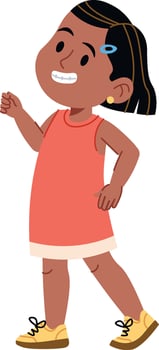 Smiling Girl in Casual Dress vector