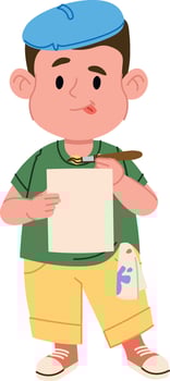 Boy Artist with Paintbrush vector