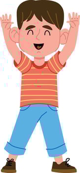 Happy Child Boy with Raised Arms vector