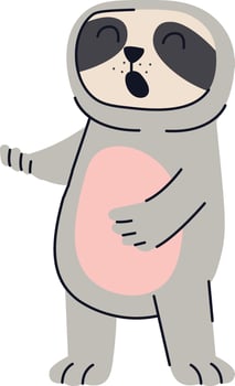Playful Cartoon Sloth Character vector