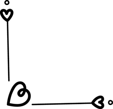 Heart Corner Doodle Frame vector