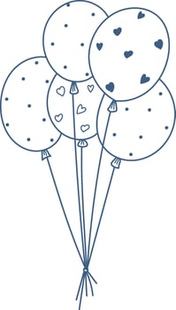 Balloon Bouquet with Heart Patterns vector