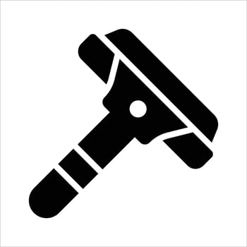 Sleek glyph style icon of angled cleaning wiper. vector