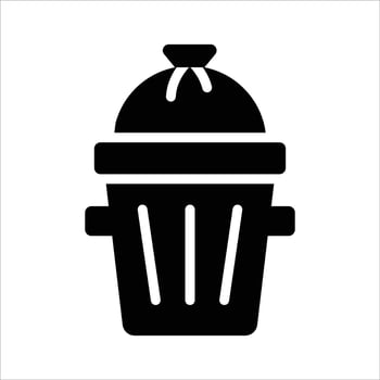Handy glyph style icon of round garbage dustbin. vector