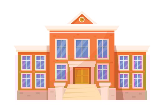 School Building Red Brick Construction for Study Illustration vector