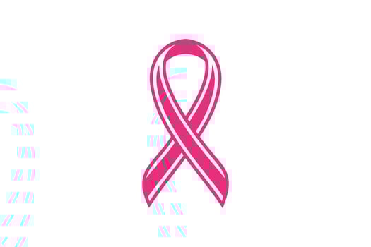 Pink Ribbon Symbolizing Breast Cancer Awareness Month with Clean Lines and a Modern Silhouette pink ribbon rendered clean silhouette vector