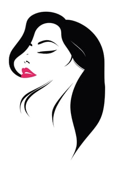 Beautiful woman with pink lips vector