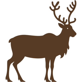 Brown Reindeer Silhouette Side View png