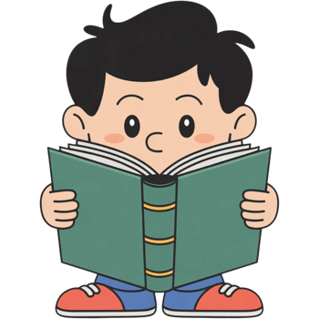 Child Reading a Large Book png