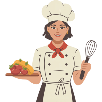 Female Chef Prepares Healthy Dish png