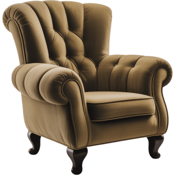 Brown Classic Armchair in Vintage Style png