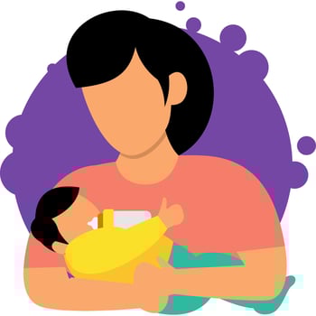Happy Mom Nursing Newborn Graphic vector