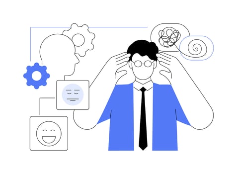 Emotional intelligence isolated cartoon illustrations. vector