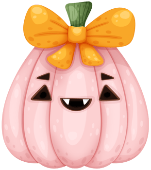 Scary pink pumpkin halloween png