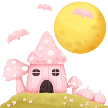 pink mushroom house cartoon png