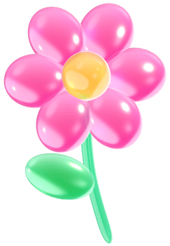 Pink flower cute and colorful 3D illustration png