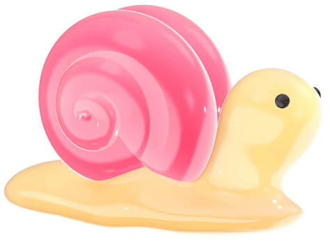 Snail cute and colorful 3D illustration png