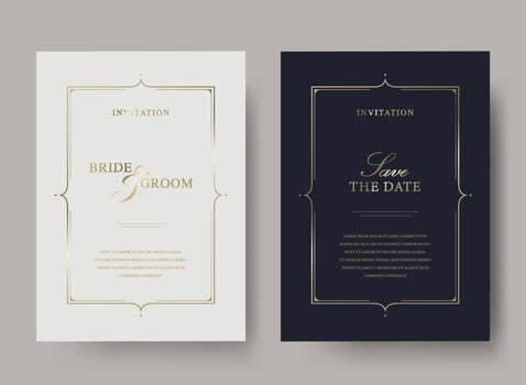 Luxury wedding invitation card template vector