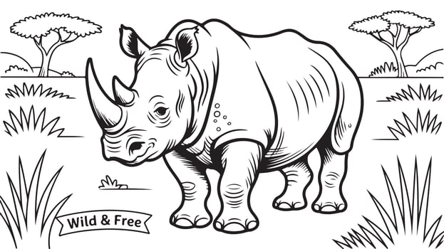 Wild and free coloring pages for kids vector