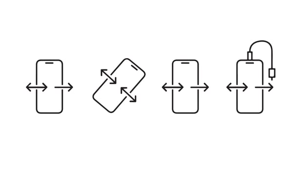 Four different types of cell phones are shown vector