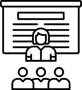 Lecturer Outline Style Icon vector