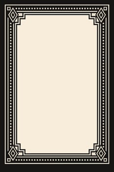 Elegant art deco border with geometric diamond accents vector